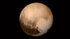A close-up image of the dwarf planet Pluto