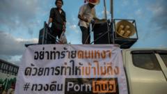 Pornhub ve 190 porno sitesinin yasaklanması, Dijital Ekonomi ve Toplum Bakanlığı önünde protesto edildi. Protestocular, "Siteleri engelleyerek yalnızlığa zarar vermeyin" pankartları astı.