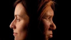 Una mujer actual y una neandertal