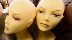 Wigs are displayed in a large wig salesroom in Finsbury Park, north London, on September 10, 2013.