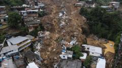 Aerial view of landslide in Petropolis