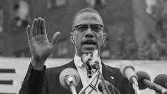 Malcolm X speaks at a rally. File photo