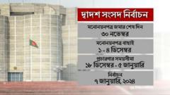 দ্বাদশ জাতীয় সংসদ নির্বাচনের গুরুত্বপূর্ণ সময়সূচি