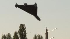 Kamikaze drone in sky