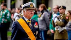 King Carl Gustaf of Sweden attend the funeral of Grand Duke Jean of Luxembourg on May 4, 2019 in Luxembourg,