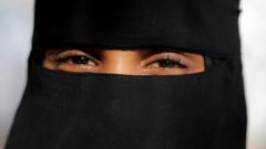 Wearer of the Islamic clothing the niqab