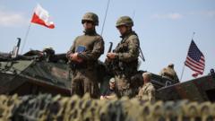 US and Polish troops on exercise together