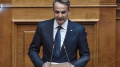 Yunanistan Başbakanı Kiryakos Miçotakis, Perşembe günü Yunan parlamentosuna seslendi