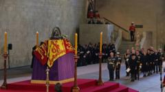 The Queen's coffin in Westminster Hall