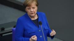 German Chancellor Angela Merkel in parliament in Berlin, 13 May