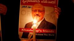 A demonstrator holds a poster with a picture of Saudi journalist Jamal Khashoggi outside the Saudi Arabia consulate in Istanbul on 25 October 2018