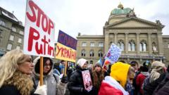 مظاهرات في سويسرا ضد بوتين