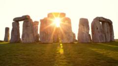 Thousands of people gathered at Stonehenge in Wiltshire to watch the sun rise on the shortest day of the year.