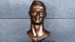Reuters A bust of football player Cristiano Ronaldo unveiled at Cristiano Ronaldo Airport in Funchal