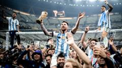 Argentina celebrate winning the World Cup