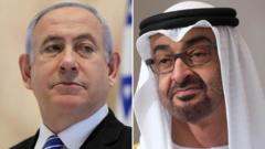 Composite image of Benjamin Netanyahu and Abu Dhabi Crown Prince Mohammed bin Zayed Al Nahyan