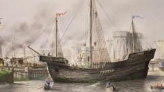 How the Newport Ship may have looked as it docked at Newport in the 15th Century