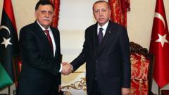 Libya Ulusal Mutabakat Hükümeti Başbakanı Fayez al Sarraj ve Cumhurbaşkanı Reep Tayyip Erdoğan geçen ay da İstanbul'da Cumhurbaşkanlığı Dolmabahçe Ofisi'nde bir araya gelmişlerdi