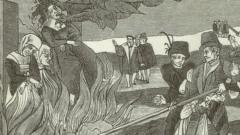 Сожжение "ведьм" в Германии (старинная гравюра)