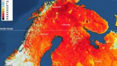 Mapa feito a partir de imagens de satélite divulgado pela Organização Meteorológica Mundial