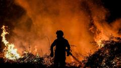 Un bombero trabaja en la extinción de un incendio.