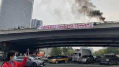 中國首都北京罕見的公開抗議
