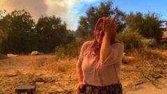 yangınlardan etkilenen bir kadın