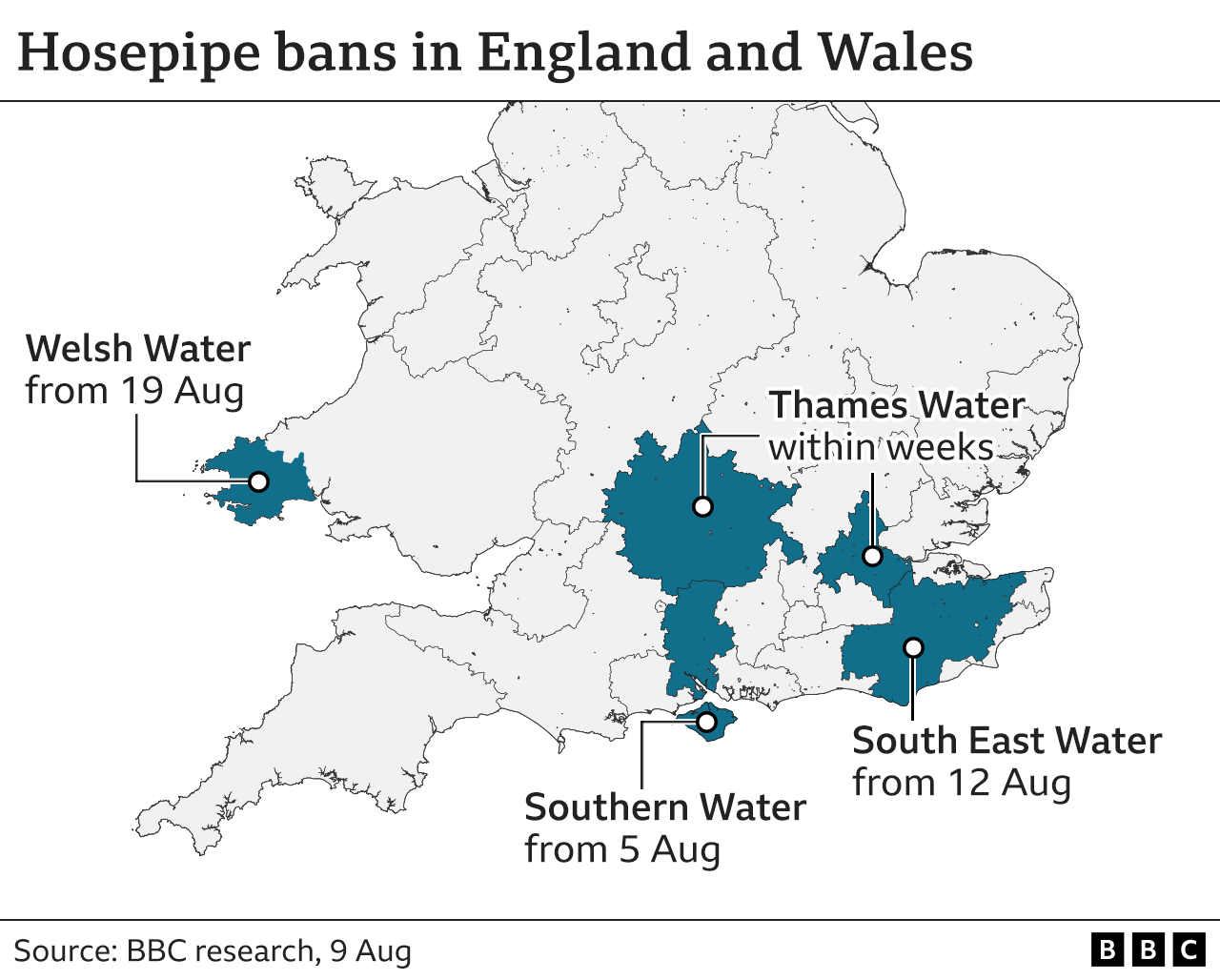 Hosepipe ban comes into force in Kent and Sussex - BBC News