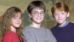 Emma Watson, Daniel Radcliffe and Rupert Grint in 2000