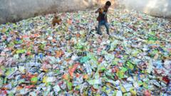Polythene often ends up in landfill or dumps