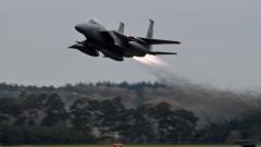 Американский истребитель F-15 на авиабазе "Инджирлик" в 2015 году