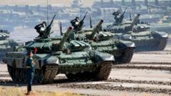 Российские танки на параде
