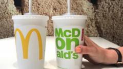 cups with paper straws