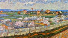 Vincent Van Gogh's painting Peach trees In Bloom