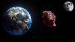 地球、隕石和月亮示意圖