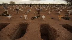 Fresh dug graves are pictured at the El Centinela cemetery, amid the coronavirus disease (COVID-19) pandemic, in Mexicali, Mexico March 23, 2021
