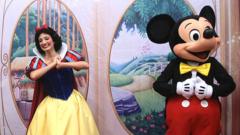 snow white and Micky Mouse
