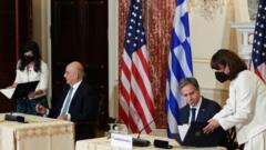 Yunanistan Dışişleri Bakanı Nikos Dendias ve ABD Dışişleri Bakanı Antony Blinken