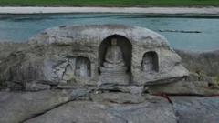 600年前の仏像も露出……中国の熱波と干ばつで発電や作物に影響