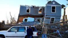 A home is destroyed by a tornado in Mayfield, Kentucky