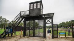 The Death Gate on the entrance to the area of the former Nazi German concentration camp KL Stutthof is seen in Sztutowo, Poland on 10 September 2022