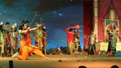 দশেরা উৎসবের সময় রাম-রাবণের যুদ্ধের নাট্যায়ন হয়ে থাকে ভারতের নানা প্রান্তে