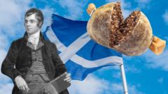 Burns, Scottish Flag and Haggis