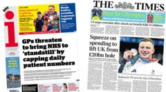 The Papers: GPs threaten ‘standstill’ and ‘silver for Peaty’