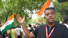Vikas Pandey at protest site