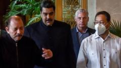 Presidentes de Nicaragua, Venezuela, Cuba y Bolivia