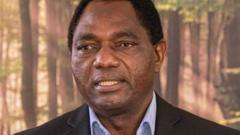 President elect Hakainde Hichilema gives a press briefing at his residence in Lusaka, on August 16, 2021.
