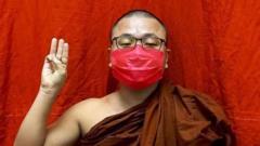 anti-coup protester monk