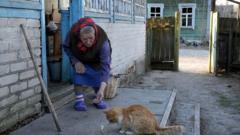 Пожилая женщина и кот