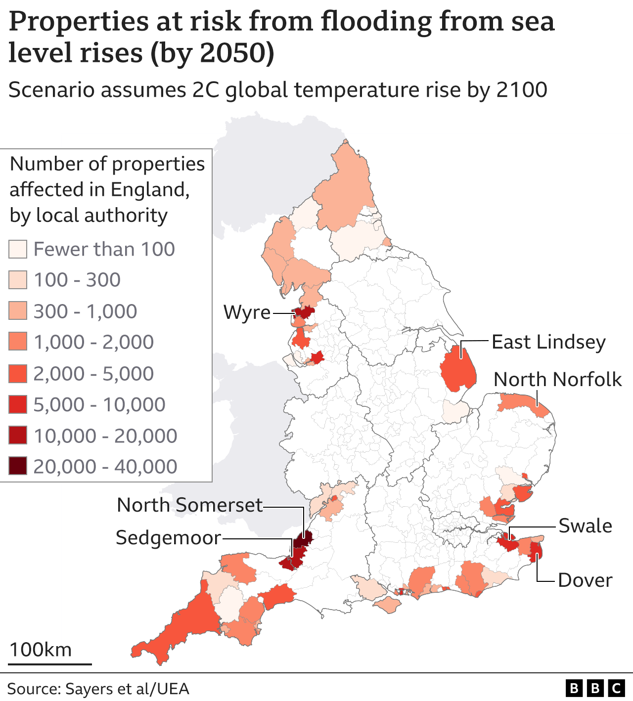 Climate change Rising sea levels threaten 200,000 England properties
